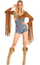 Women's Sexy Boho Babe Hippie Romper Costume -  Main Image