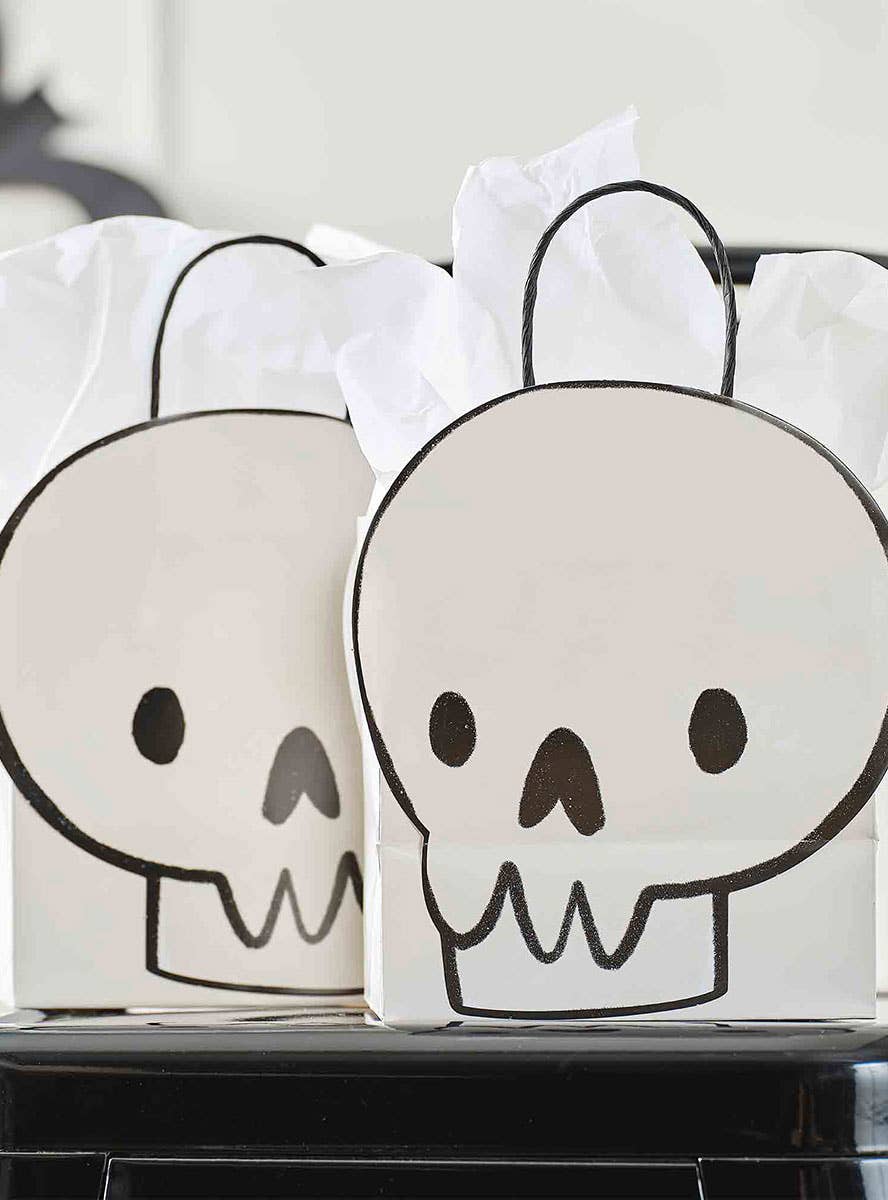 Image of Boo Crew Skull Shape 6 Pack Halloween Party Favour Bags - Alternate Image