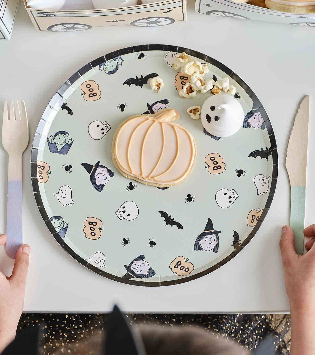 Image of Boo Crew Halloween Characters 8 Pack Paper Plates - Alternate Image