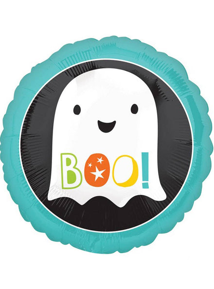 Image of Boo Happy Ghost Foil Balloon Halloween Decoration