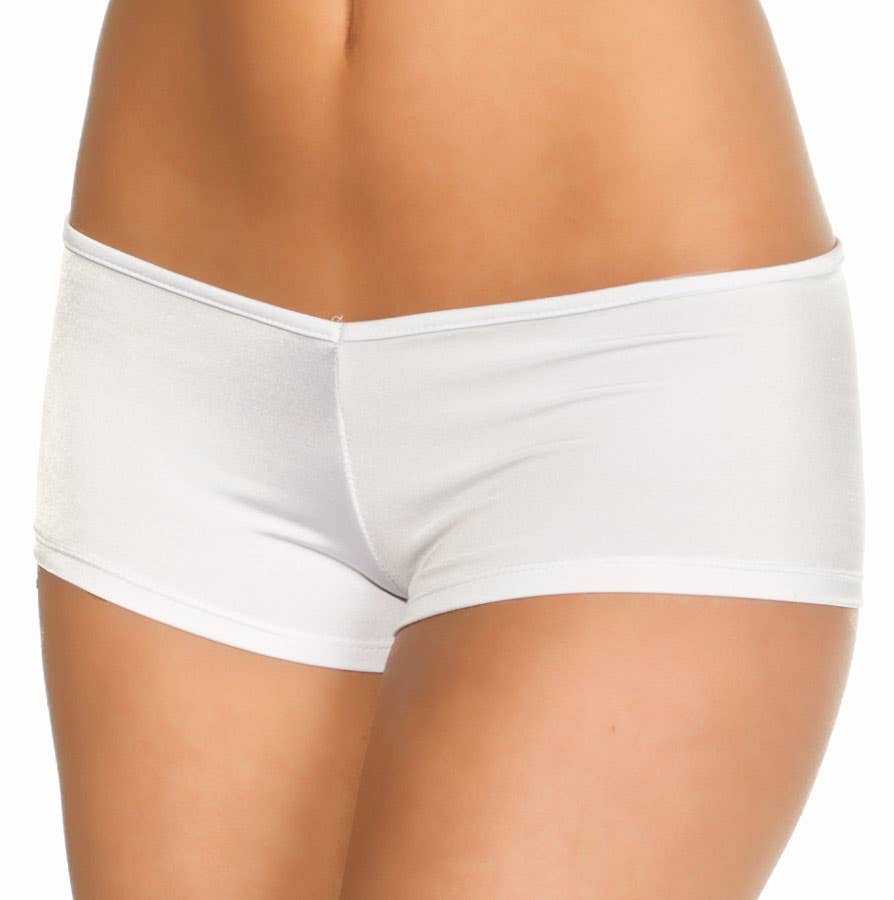 White Lycra Women's Booty Shorts - Alternative View
