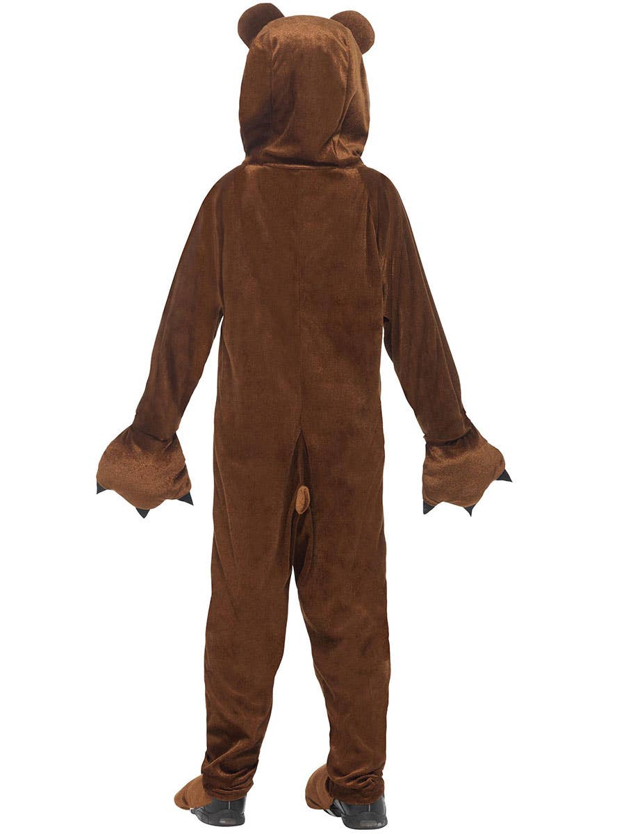 Image of Big Brown Bear Boys Animal Onesie Costume - Back Image