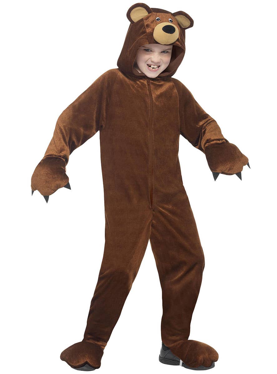 Image of Big Brown Bear Boys Animal Onesie Costume - Front Image