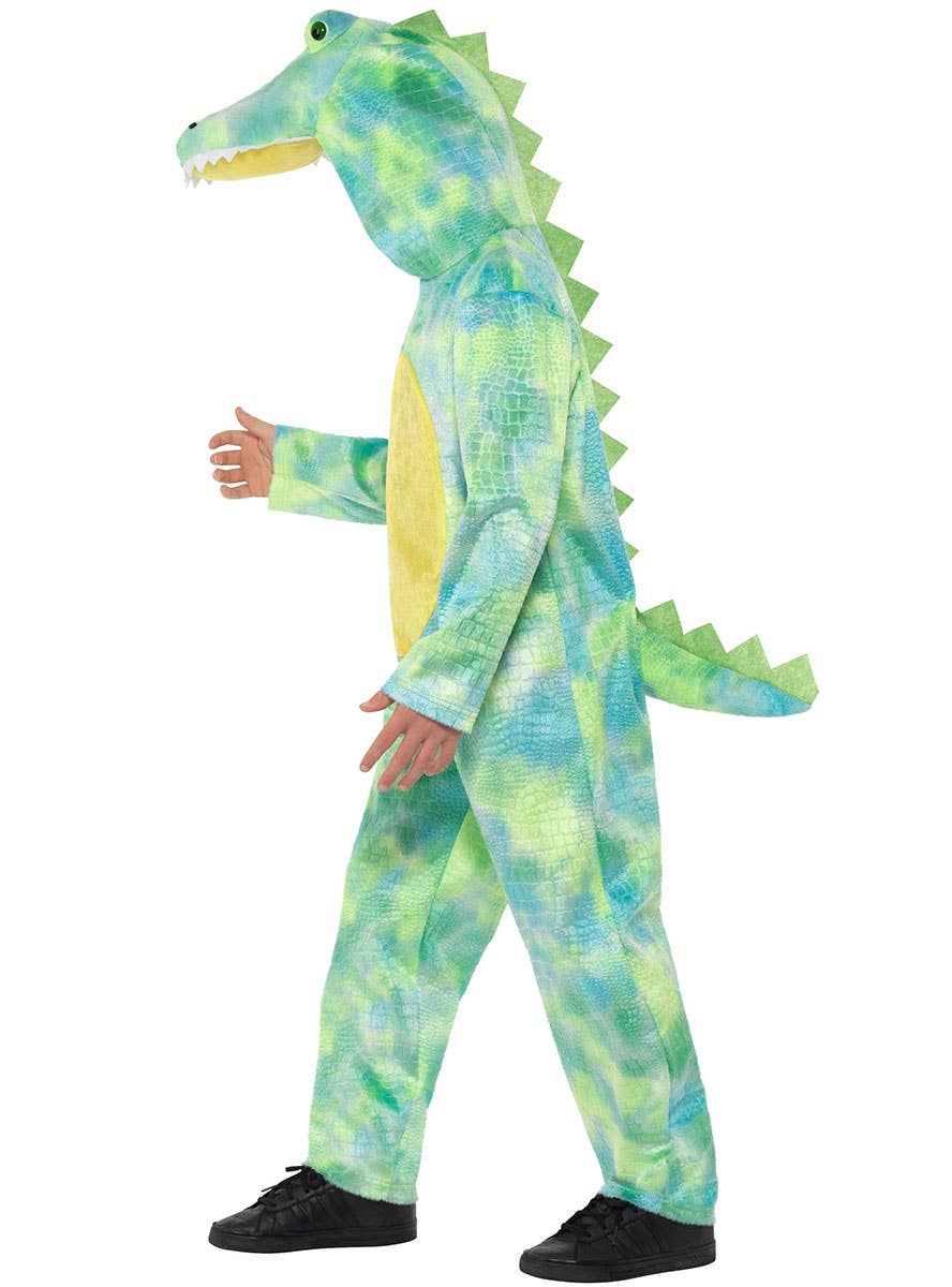 Image of Deadly Green Dinosaur Boys Onesie Costume - Side Image