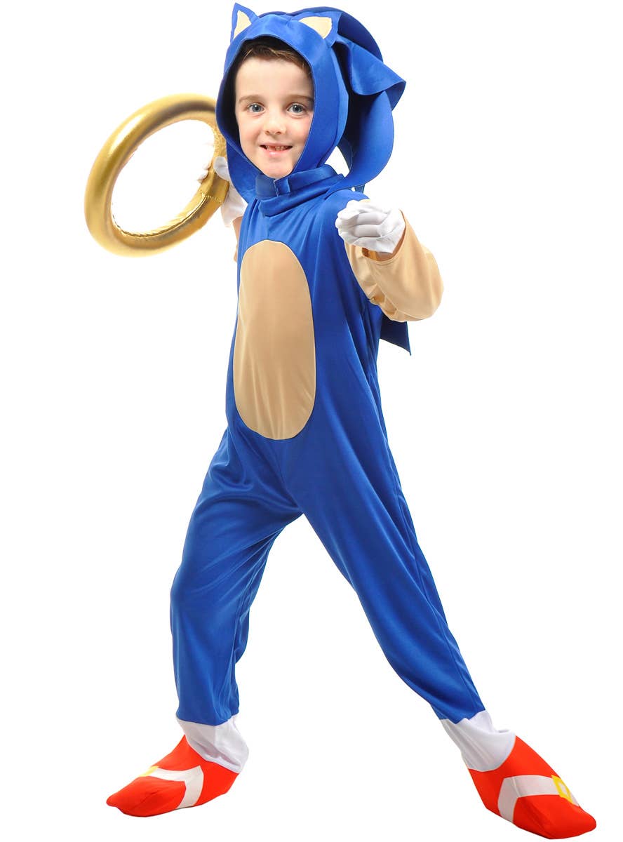 Image of Deluxe Blue Hedgehog Boys Gaming Costume - Alternate Image