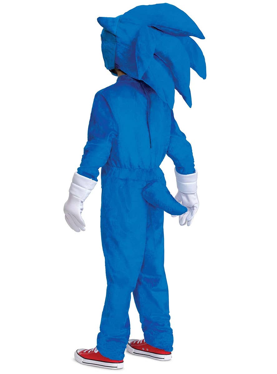 Image of Deluxe Licensed Sonic the Hedgehog Boys Costume - Back Image