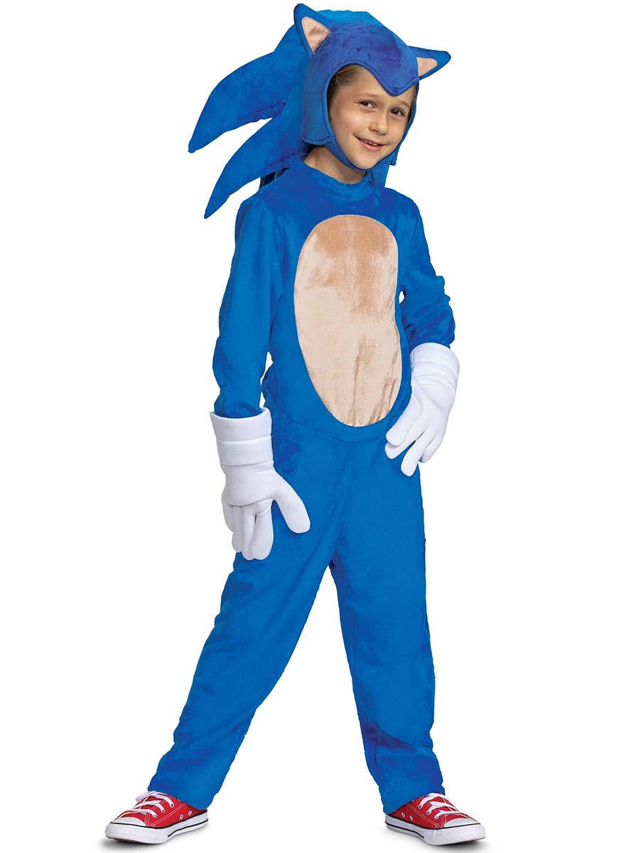 Image of Deluxe Licensed Sonic the Hedgehog Boys Costume - Main Image