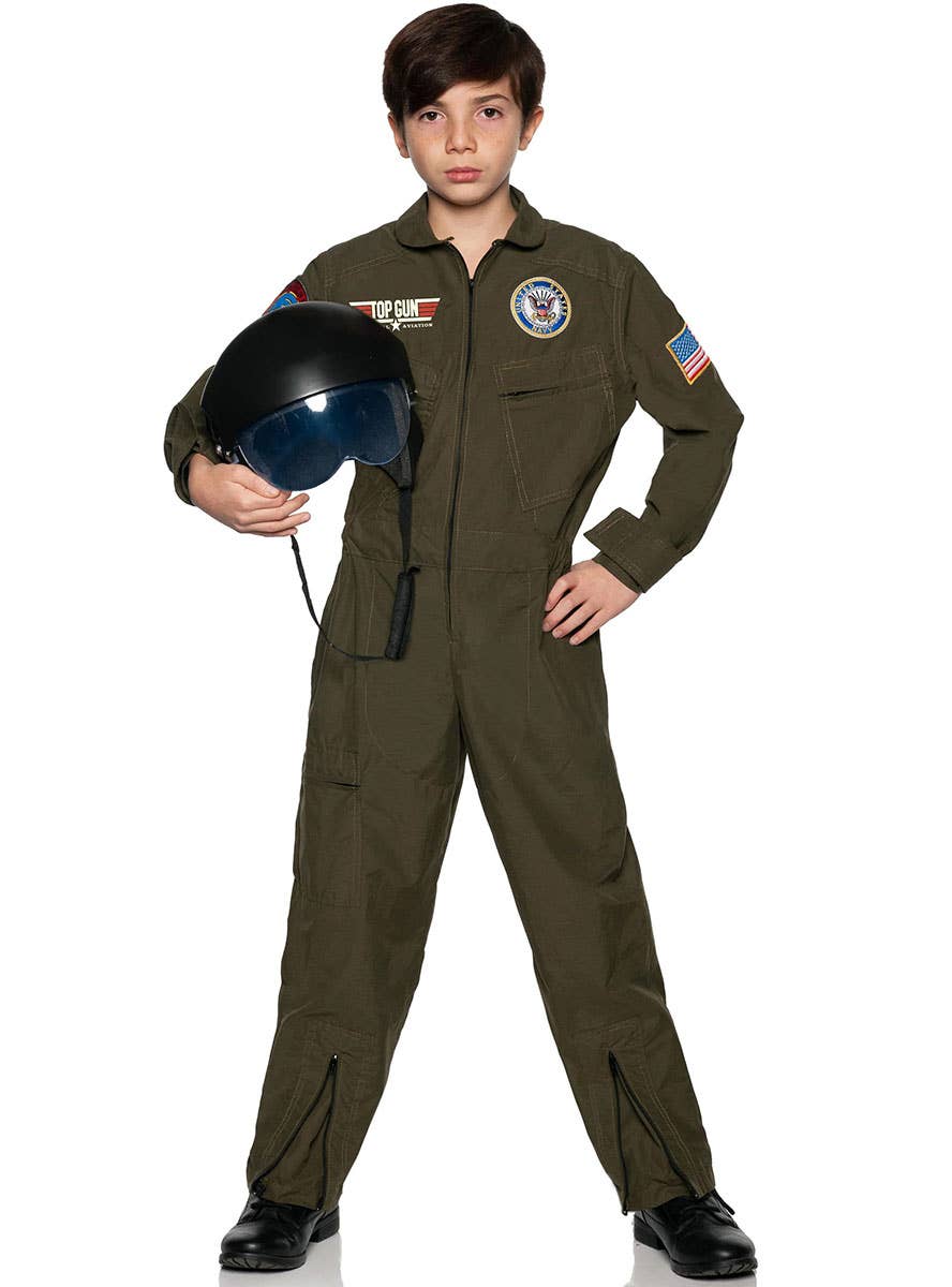 Image of Top Gun Boys Licensed Pilot Flight Suit Costume - Main Image