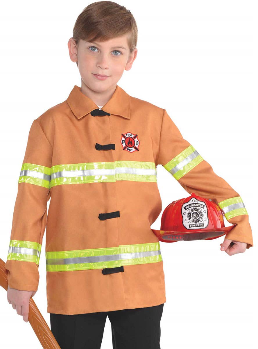 Image of Fire Fighter Boys Orange Costume Jacket
