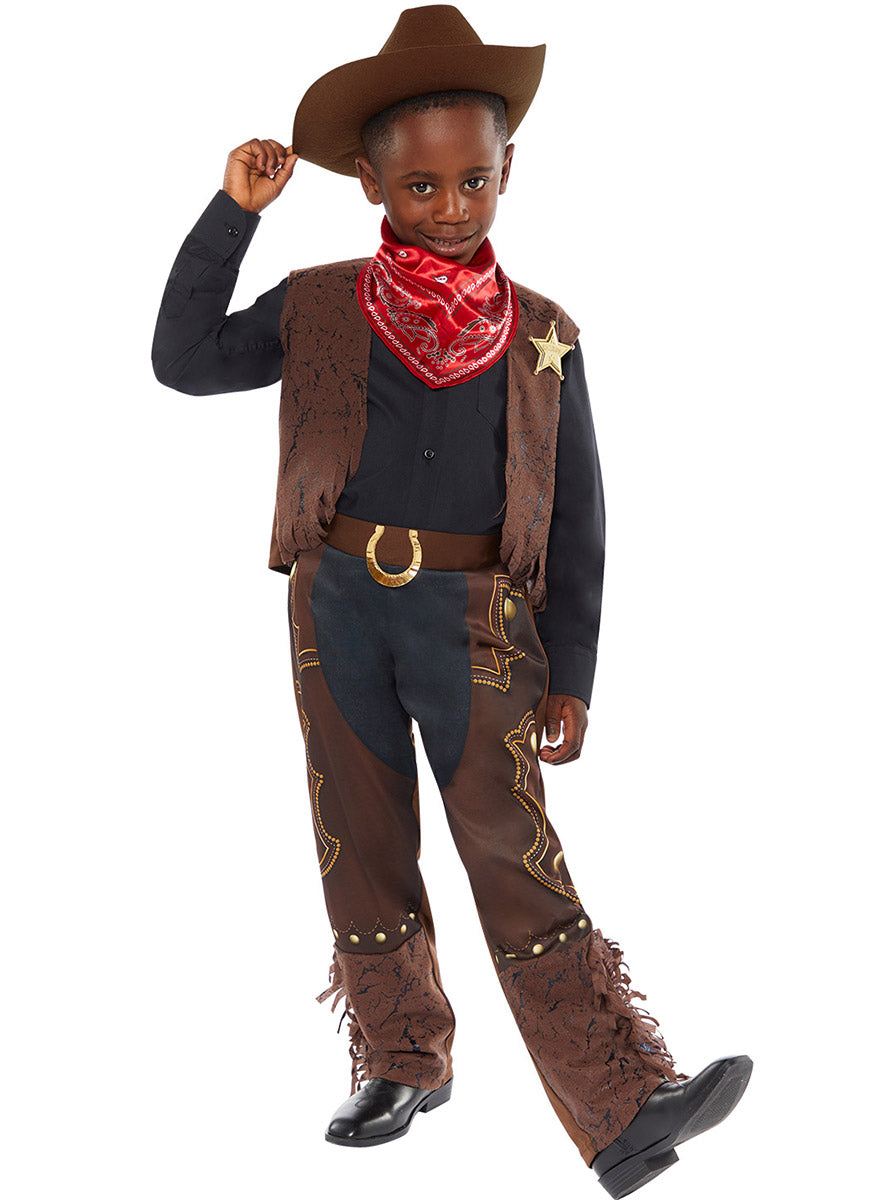 Alternative image 2 of Outback Western Cowboy Boys Costume