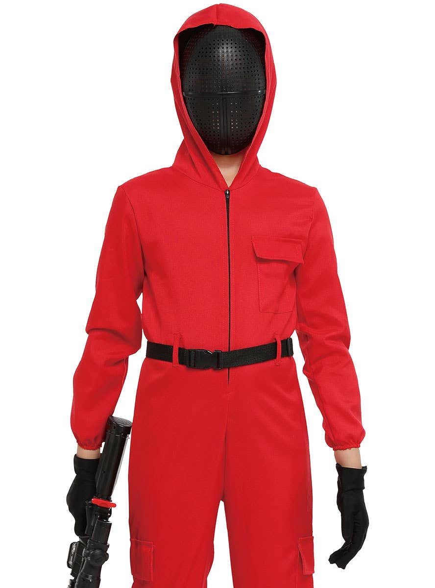 Image of Boys Red Guard Costume Jumpsuit - Close Image