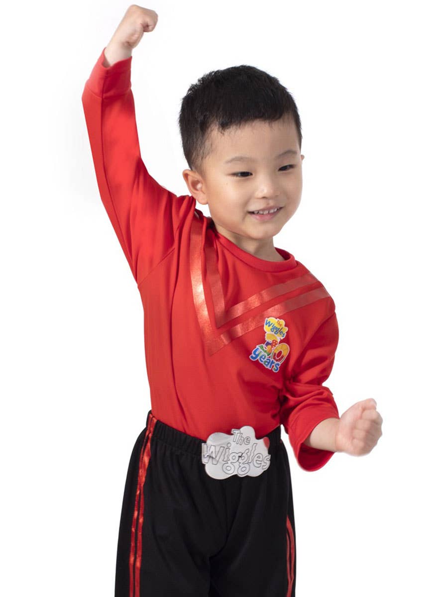 Image of The Wiggles Boys Red Wiggle 30th Anniversary Costume - Close Up Image