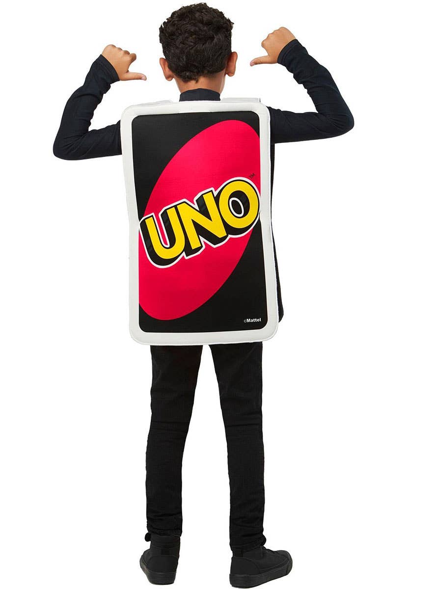 Image of Reversible Uno Draw Four Card Officially Licensed Boys Costume - Back Image