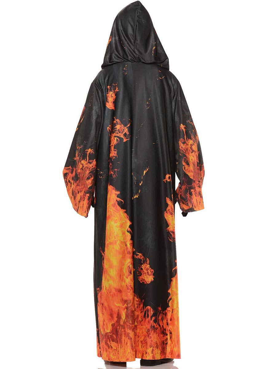 Image of Flaming Underworld Demon Teen Boys Halloween Costume Robe - Back View