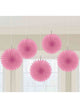 Image of Bright Pink 5 Pack Hanging Fan Decorations