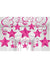 Image of Bright Pink Foil Stars Hanging Decorations