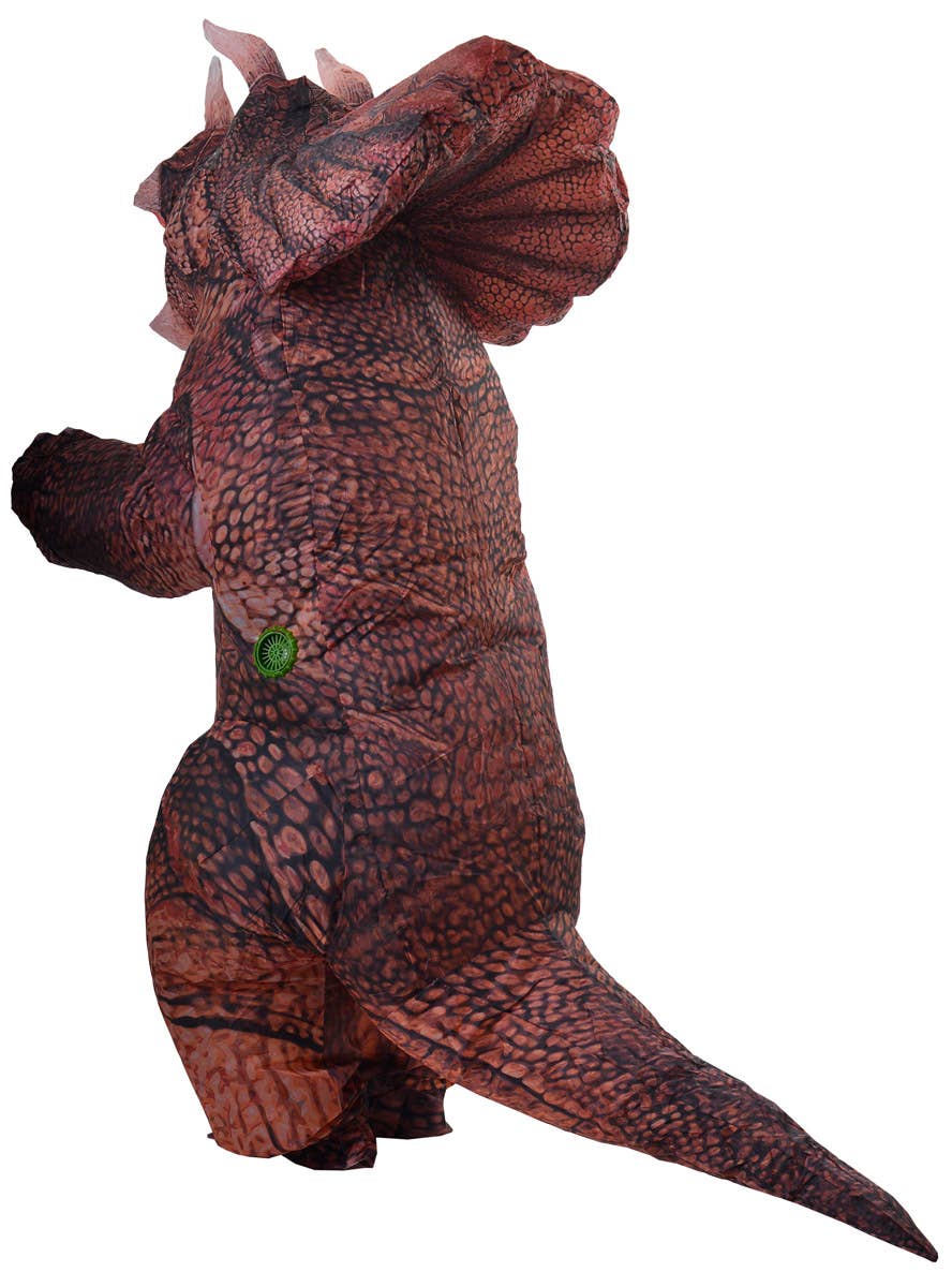 Image of Inflatable Brown Triceratops Adult's Dinosaur Costume - Back Image