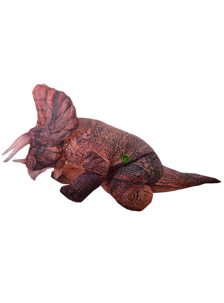 Image of Inflatable Brown Triceratops Adult's Dinosaur Costume - Side Image