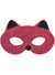 Image of Shimmery Maroon and Black Glitter Cat Costume Mask