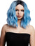 Image of Wavy Blue Women's Costume Wig with Dark Roots