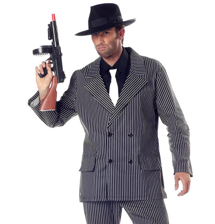 1920s Gangster Mens Black and White Costume - Zoom Image