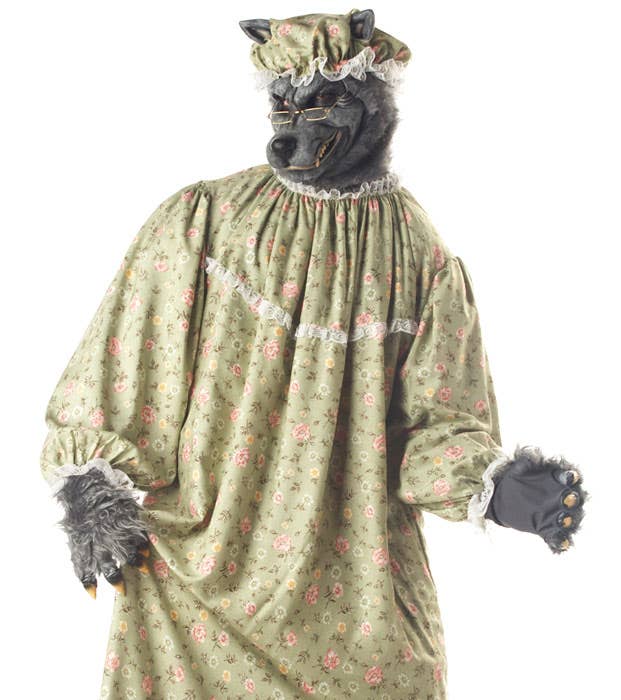 Men's Floral Granny Big Bad Wolf Storybook Costume View 2