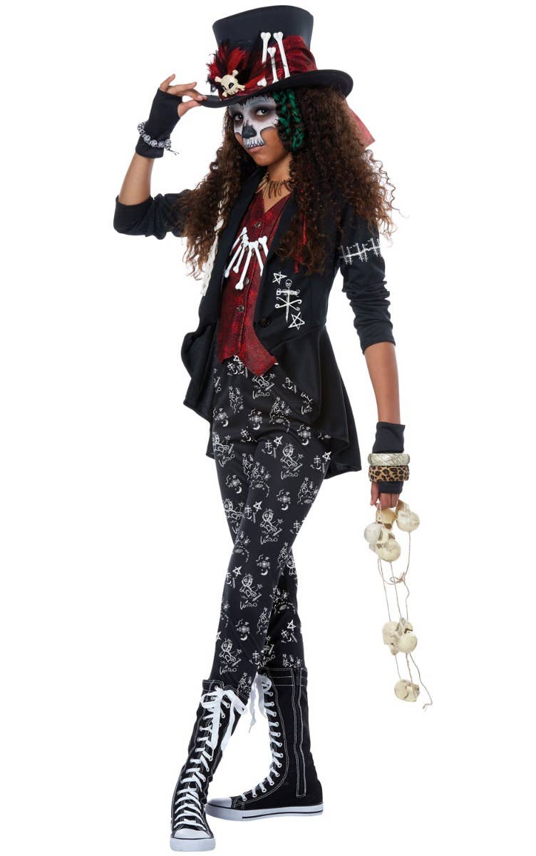 Voodoo Charm Witch Doctor Tween Girls Halloween Costume - Main Image