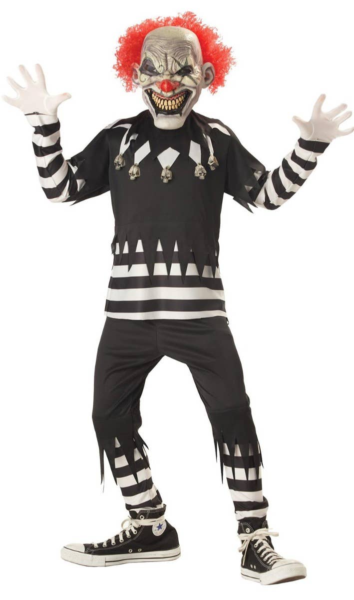 Creepy Clown Boys Halloween Fancy Dress Costume - Main Image