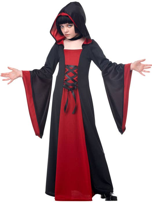 Hooded Long Red Robe Girls Halloween Costume