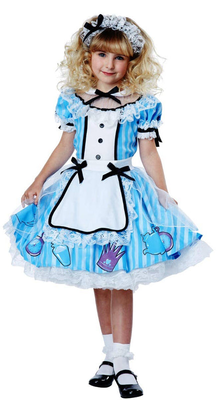 Alice In Wonderland Deluxe Girls Book Week Fancy Dress Costume Image 1