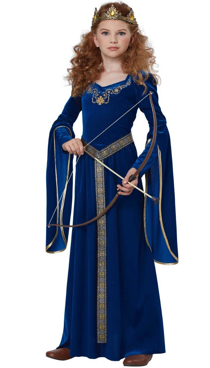 Blue Girl's California Costumes Medieval Renaissance Long Princess Dress Alternative Image