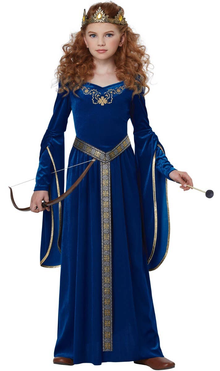 Blue Girl's California Costumes Medieval Renaissance Long Princess Dress Alternative 2 Image