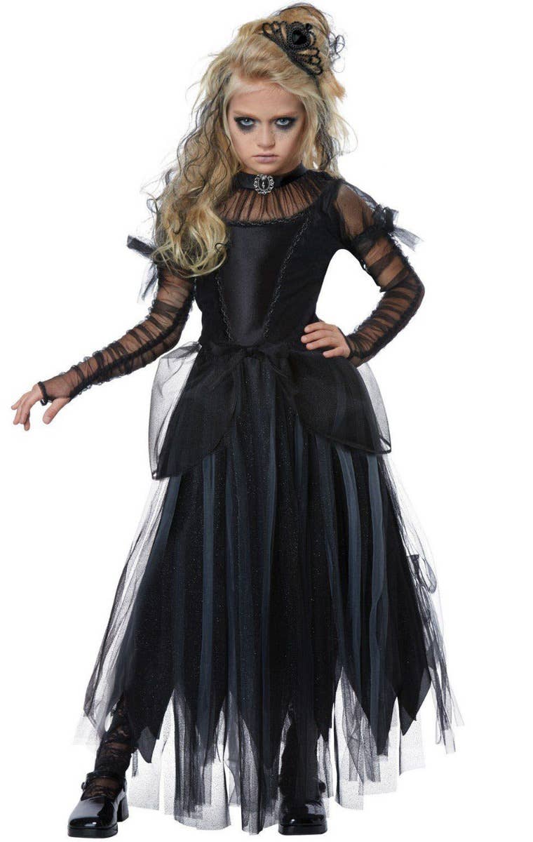 Image of Dark Princess Girls Gothic Halloween Costume