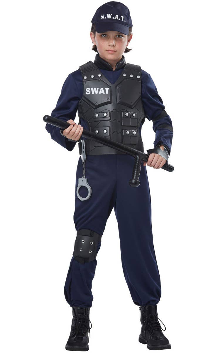 Junior SWAT Officer Kids Police Dress Up Costume - Main Image