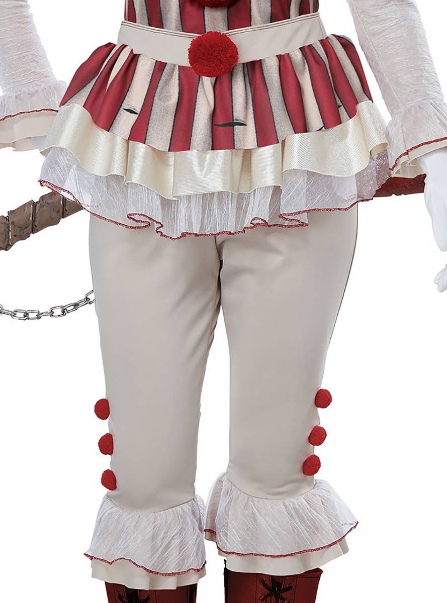 Deluxe Women's Sadistic Clown Halloween Fancy Dress Costume Close Up Pant Image 1
