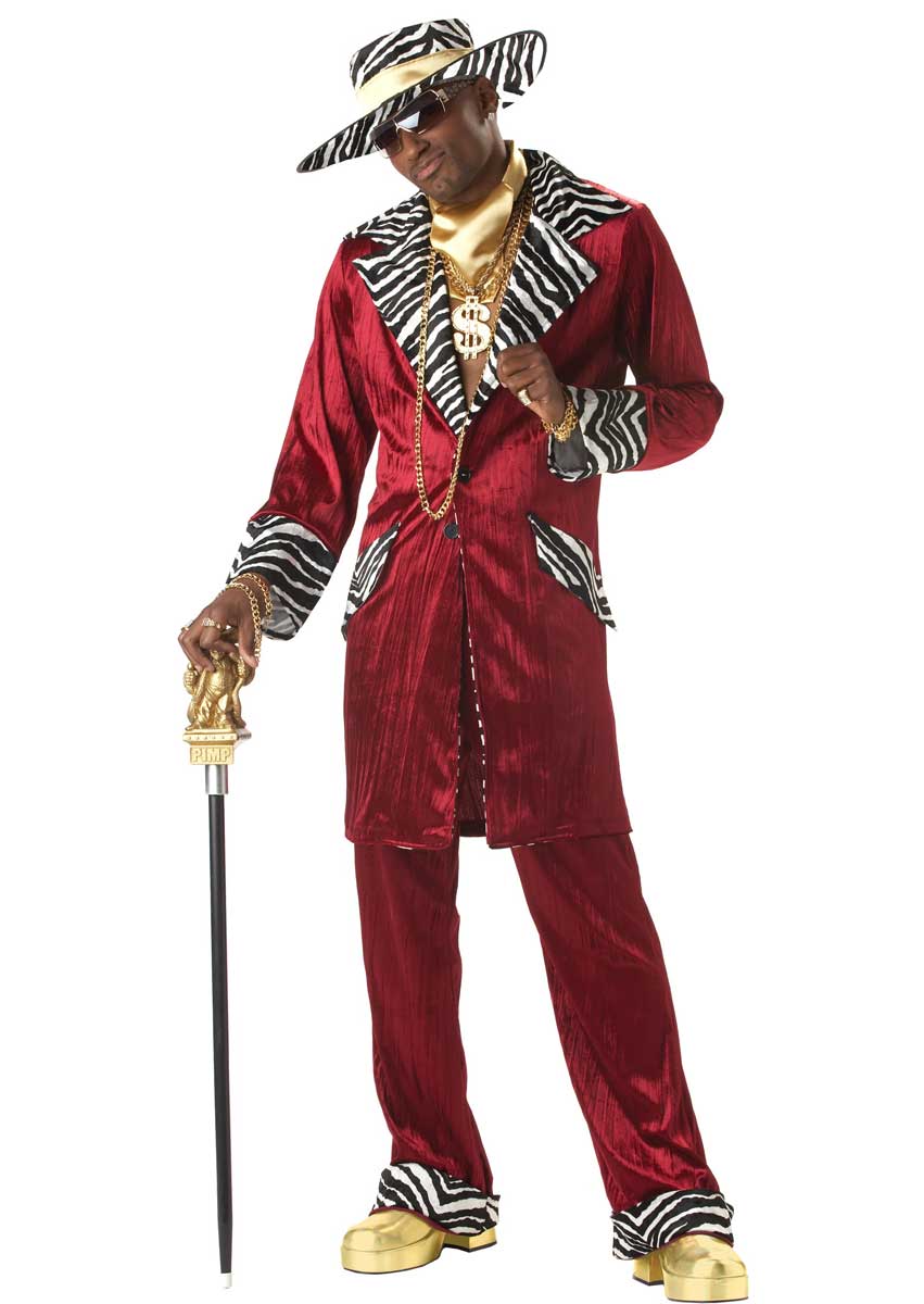 Men's Red Pimp Mac Daddy Costume Main Image