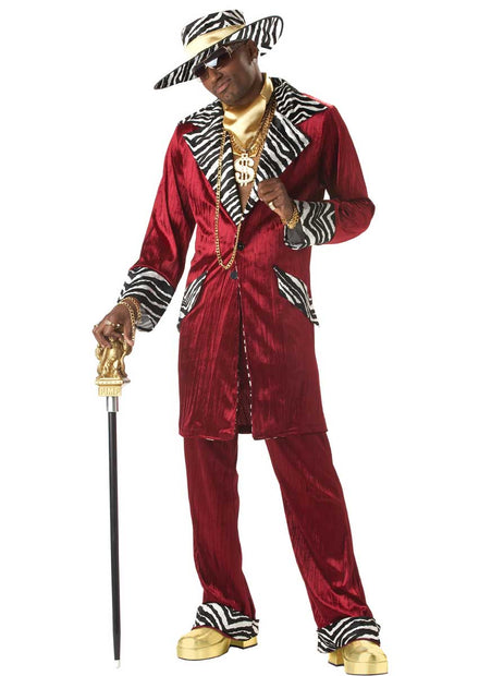 Men's Red Pimp Mac Daddy Costume Main Image