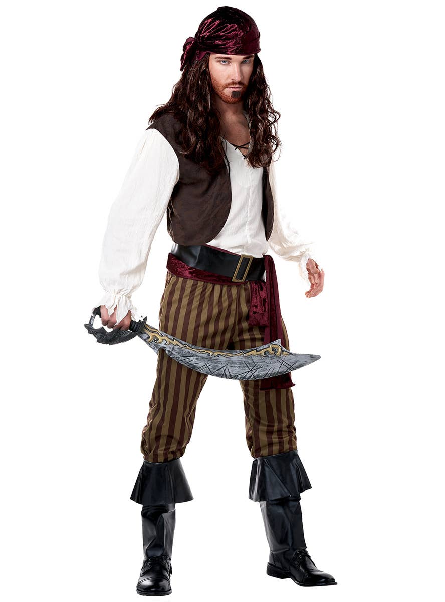 Rogue Pirate Deluxe Men's Buccaneer Fancy Dress Costume - Main Image