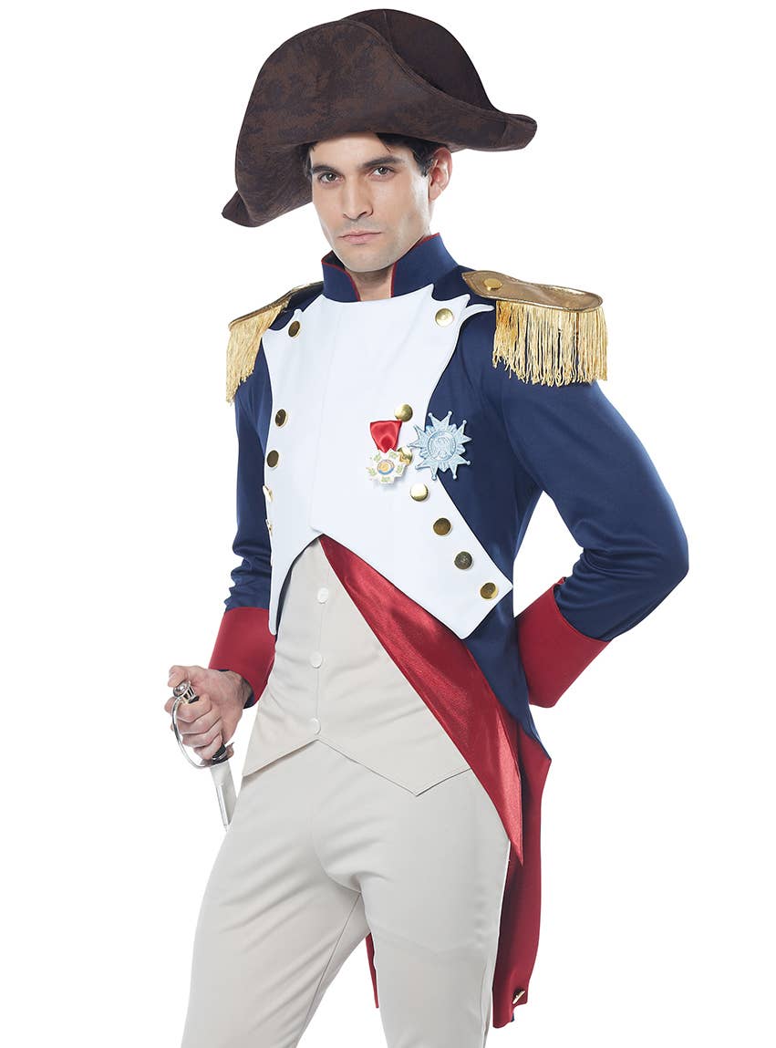 Men's French Emperor Fancy Dress Costume - Close Up Image