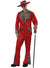 Playa Pimp Deluxe Red Velvet Pants Jacket and Hat with Zebra Trim Mens Cool Dress Up Costume - Main Image