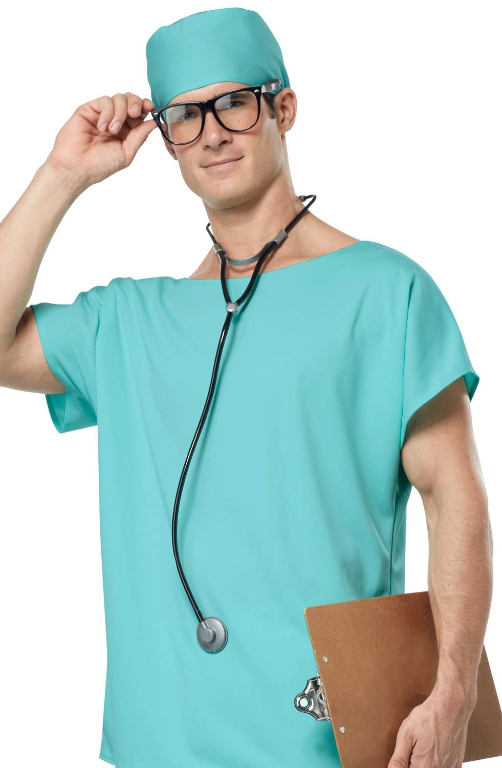 Medical Green Surgeon Scrubs Outfit | Mens Doctor Dress Up Costume