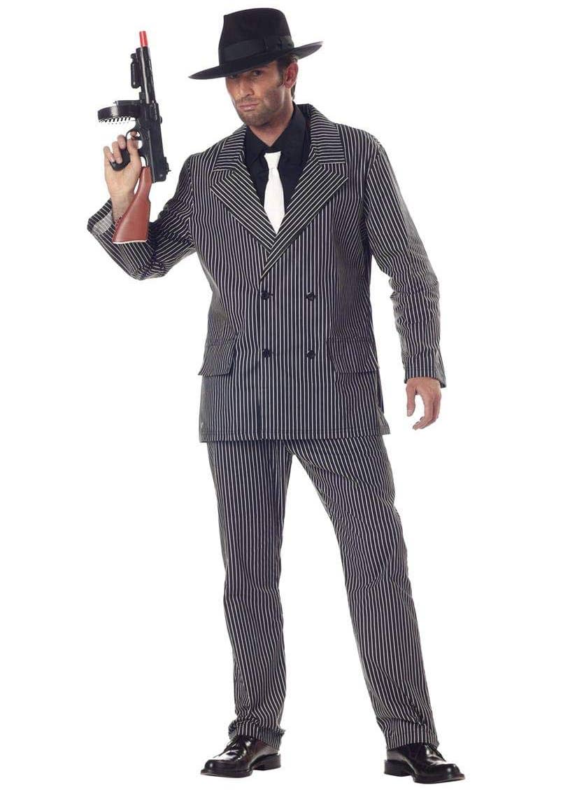 1920s Gangster Mens Black and White Costume -Image
