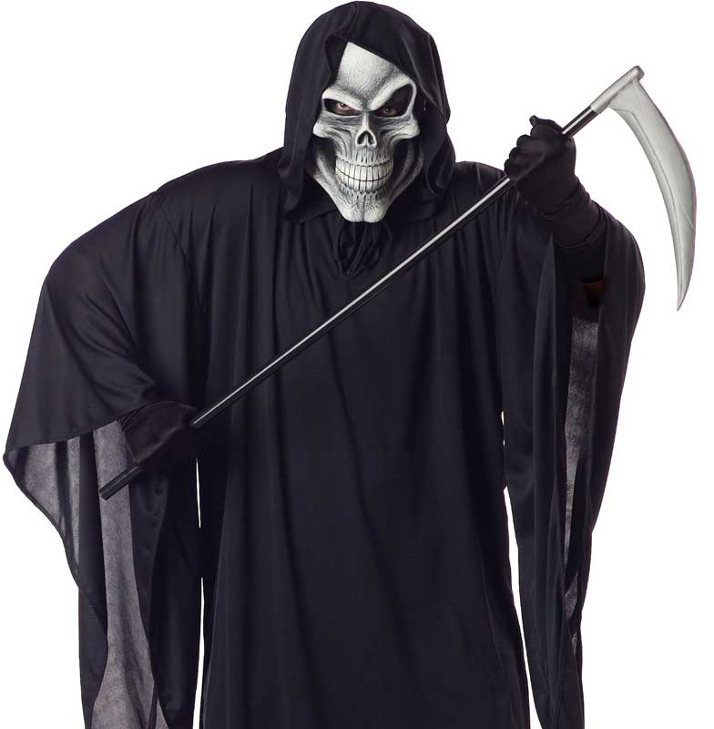 Black Grim Reaper Men's Plus Size Halloween Costume - Alternative Image