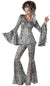 Foxy Lady Women's Silver and Black Sequined Disco Costume Main Image