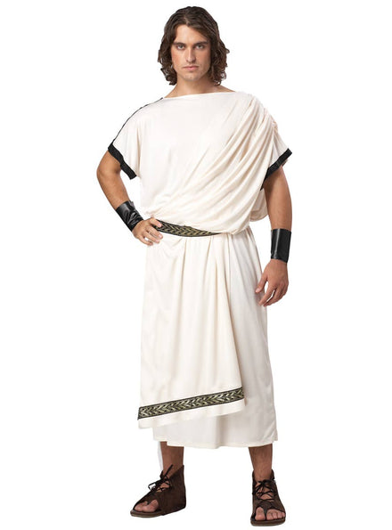 Deluxe Men's Classic White Toga Costume - Main Image