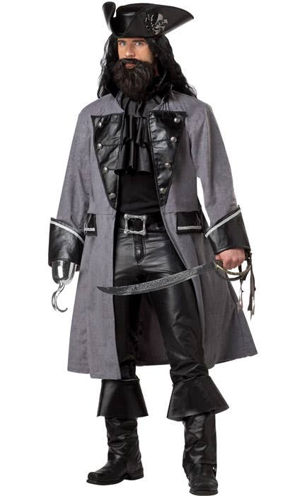 Blackbeard Mens Pirate Captain Dress Up Costume