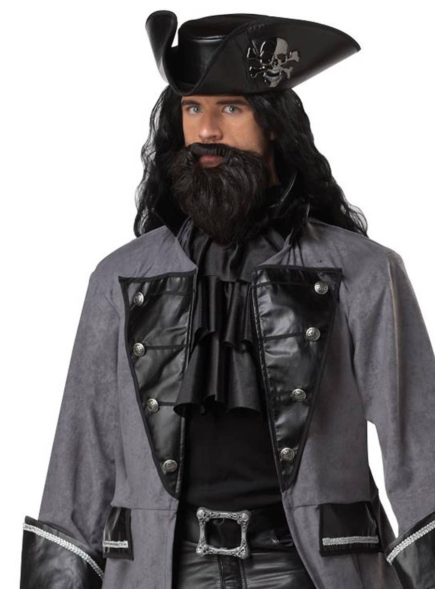 Deluxe Men's Blackbeard the Pirate Fancy Dress Costume Close UP Top