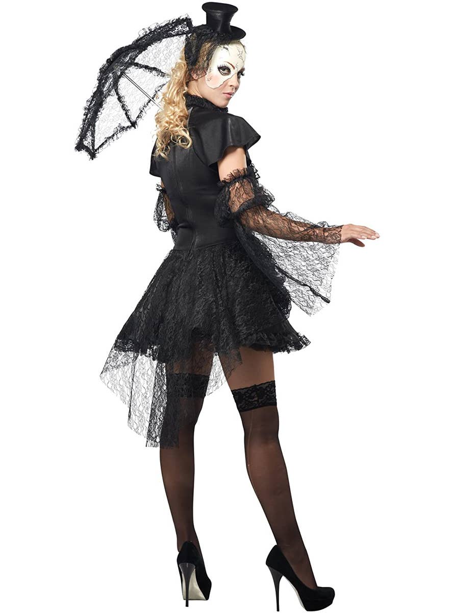Women's Deluxe Sexy Victorian Doll Halloween Costume Back View