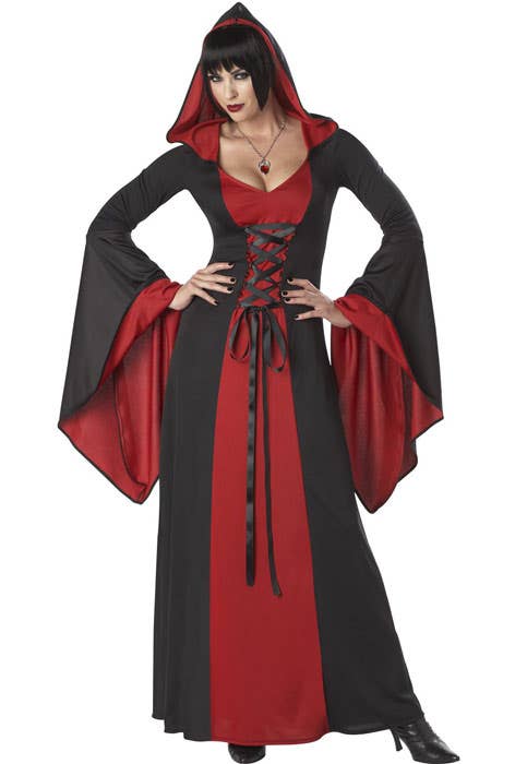 Hooded Red Robe Womens Halloween Costume Robe