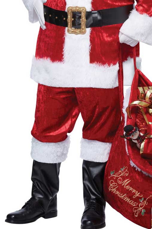 Men's Santa  Suit Classic Velvet Father Christmas Costume Alternative